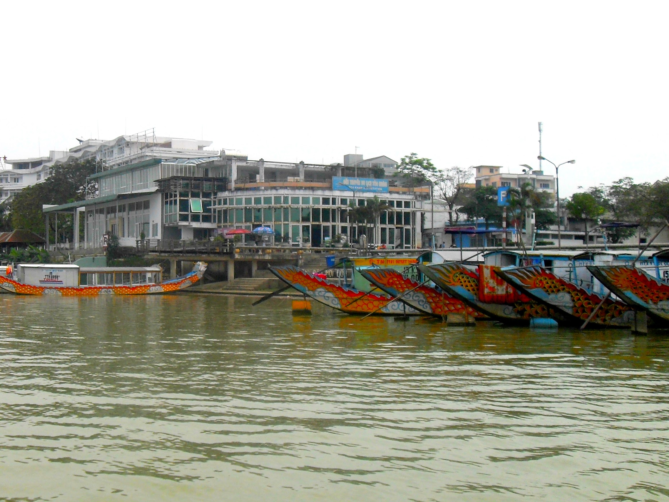 Boats on a river in Vietnam