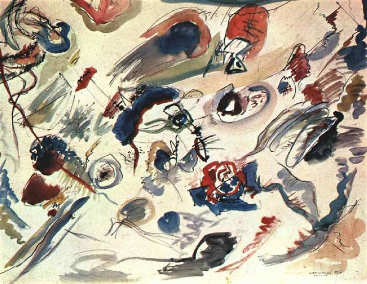 Kandinsky, 1910, First abstract watercolor