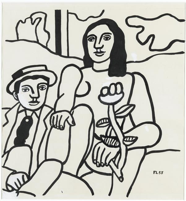 Leger, 1955,. Study for the two lovers