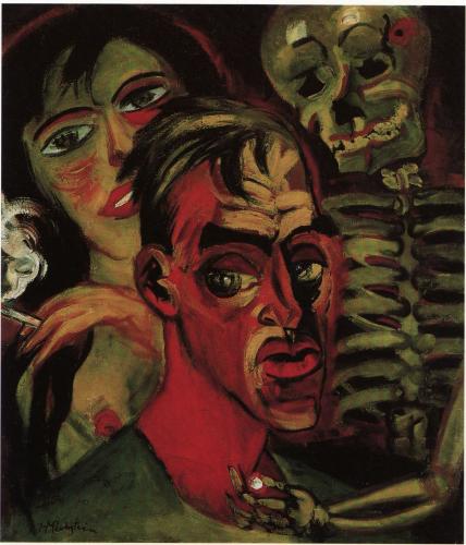 Pechstein, 1920, Self portrait with death