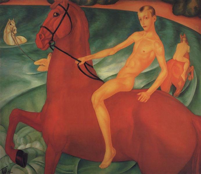 Petrov-Vodkin, 1912, Bathing the red horse
