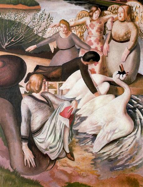 Spencer, 1933, Separating fighting swans