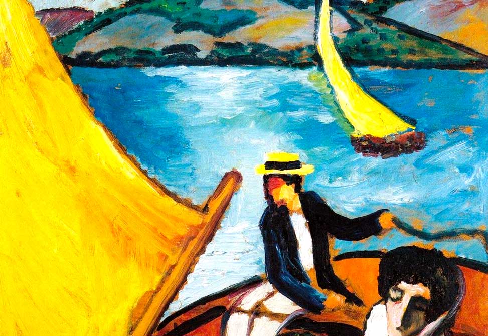 Macke, 1910, Sailing boat on the Tegernsee