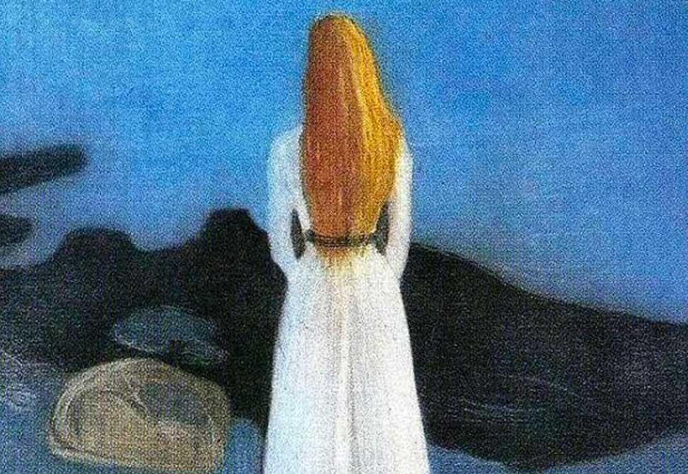 Munch, 1896, Young woman on the shore.