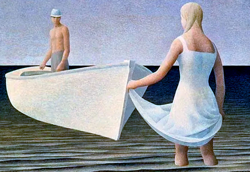 Colville, 1952, Woman, man, and boat